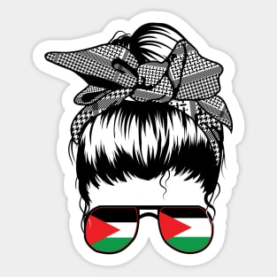 Palestine messy bun Sticker